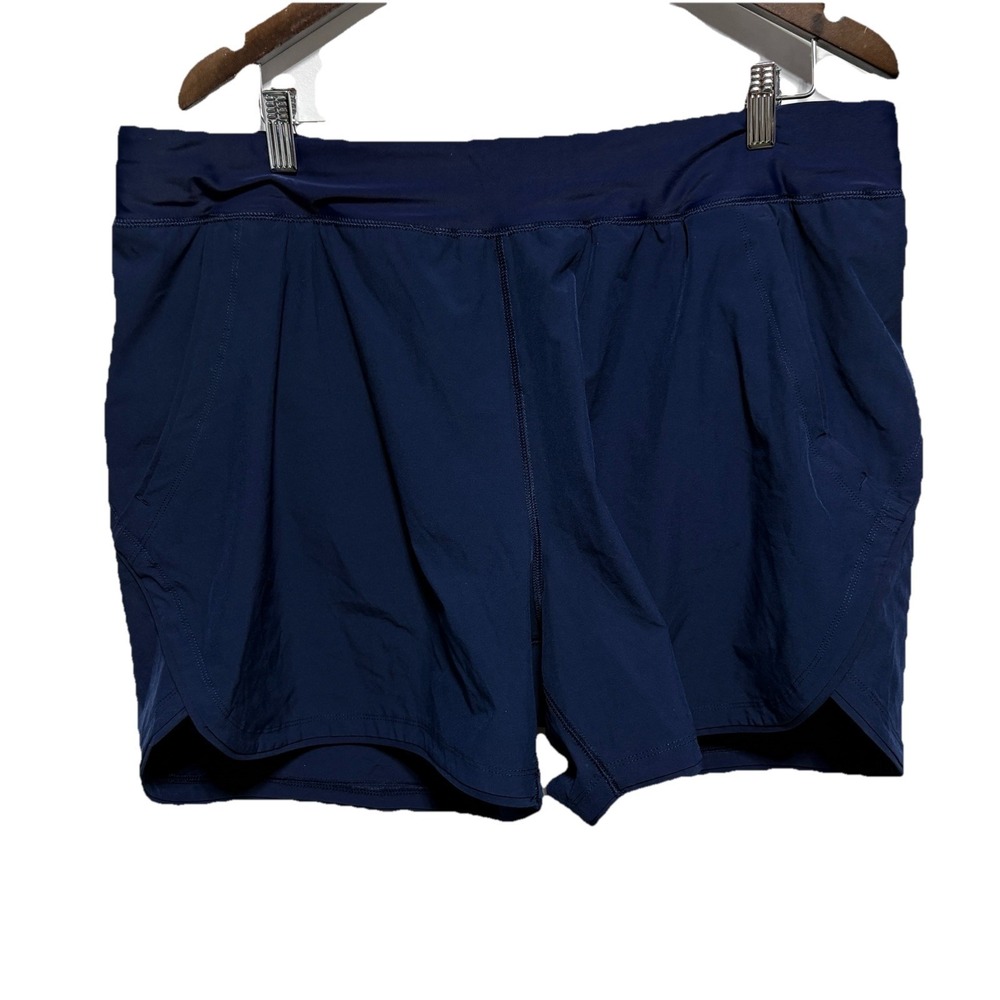 Lands End Swim Shorts Womens 18 Blue Shorts Attached Swim Bottom Pull On New